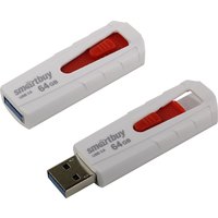 Фото Флешка SmartBuy IRON, 64Гб, белая с красным. Интернет-магазин Vseinet.ru Пенза