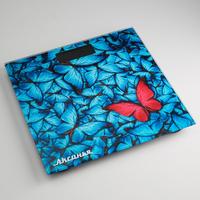 Фото Весы напольные Аксинья КС-6001, синие с рисунком «Бабочки». Интернет-магазин Vseinet.ru Пенза