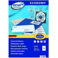 Фото Этикетки Europe100 ELA019-100 ELA019 A4 105x37мм 16шт на листе/70г/м2/100л./белый матовое самоклей. универсальная. Интернет-магазин Vseinet.ru Пенза