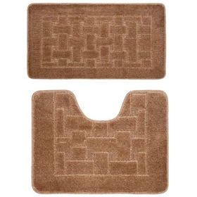 Комплект ковриков для в/к BANYOLIN CLASSIC из 2 шт 50х80/50х40см (коричневый). Интернет-магазин Vseinet.ru Пенза Фото Комплект ковриков для в/к BANYOLIN CLASSIC из 2 шт 50х80/50х40см (коричневый). Интернет-магазин Vseinet.ru Пенза