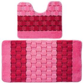 Фото Комплект ковриков для в/к BANYOLIN SILVER из 2 шт 60х100/50х60см (розовый). Интернет-магазин Vseinet.ru Пенза