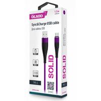 Фото OLMIO SOLID, USB 2.0 - TYPE-C, 1.2м, 2.1A, индиго (39053). Интернет-магазин Vseinet.ru Пенза