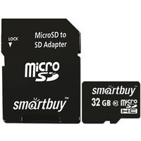 Карта памяти SmartBuy micro SDHC 32Гб, Class 10, адаптер SD. Интернет-магазин Vseinet.ru Пенза
