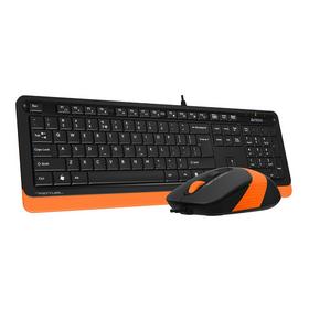 Фото Клавиатура + мышь A4 Fstyler F1010 клав:черный/оранжевый мышь:черный/оранжевый USB. Интернет-магазин Vseinet.ru Пенза