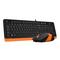 Фото № 0 Клавиатура + мышь A4 Fstyler F1010 клав:черный/оранжевый мышь:черный/оранжевый USB
