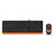 Фото № 1 Клавиатура + мышь A4 Fstyler F1010 клав:черный/оранжевый мышь:черный/оранжевый USB
