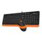 Фото № 10 Клавиатура + мышь A4 Fstyler F1010 клав:черный/оранжевый мышь:черный/оранжевый USB