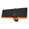 Фото № 39 Клавиатура + мышь A4 Fstyler F1010 клав:черный/оранжевый мышь:черный/оранжевый USB