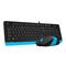 Фото № 9 Клавиатура + мышь A4 Fstyler F1010 клав:черный/синий мышь:черный/синий USB