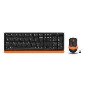 Фото Клавиатура + мышь A4 Fstyler FG1010 клав:черный/оранжевый мышь:черный/оранжевый USB беспроводная. Интернет-магазин Vseinet.ru Пенза