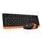 Фото № 6 Клавиатура + мышь A4 Fstyler FG1010 клав:черный/оранжевый мышь:черный/оранжевый USB беспроводная