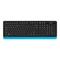 Фото № 29 Клавиатура + мышь A4 Fstyler FG1010 клав:черный/синий мышь:черный/синий USB беспроводная