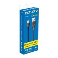 Фото EXPLOYD EX-K-486 USB - microUSB круглый чёрный 2М Classic Дата-кабель. Интернет-магазин Vseinet.ru Пенза