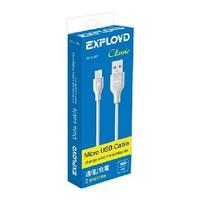 Фото EXPLOYD EX-K-487 USB - microUSB круглый белый 2М Classic Дата-кабель. Интернет-магазин Vseinet.ru Пенза