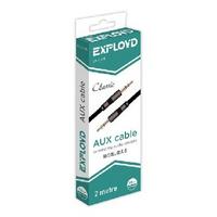 Фото EXPLOYD EX-K-635 AUX Jack 3,5mm (M) - Jack 3,5mm (M) плоский стерео аудио 2M чёрный Classic. Интернет-магазин Vseinet.ru Пенза