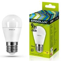Фото ERGOLUX LED-G45-9W-E27-3K (Эл.лампа светодиодная Шар 9Вт E27 3000K 172-265В). Интернет-магазин Vseinet.ru Пенза