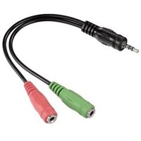 Адаптер Hama H-54573 2x3.5 мм Jack (f) - 4 pin 3.5 мм Jack (m) черный. Интернет-магазин Vseinet.ru Пенза