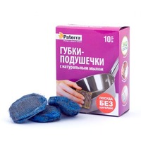 Фото Губки-подушечки с натуральным мылом PATERRA 10шт в карт.упаковке (406-029). Интернет-магазин Vseinet.ru Пенза