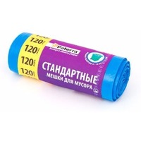Мешки для мусора 120л стандартные., завязки, синие, 10шт в рулоне PATERRA (106-058). Интернет-магазин Vseinet.ru Пенза