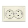 Фото Розетка двухмест. "Бриллиант", с/з, с/у, 16А, 220В, слоновая кость (7948752). Интернет-магазин Vseinet.ru Пенза
