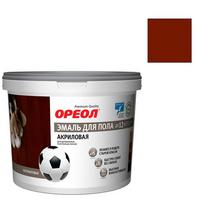 Фото Эмаль акриловая для пола "ОРЕОЛ" полуматовая красно-коричневая 0,9 кг. (7436). Интернет-магазин Vseinet.ru Пенза