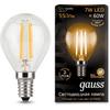 Фото Лампа GAUSS Filament Шар, 7Вт, 550lm, 35000ч, 2700К, E14, 1 шт. [105801107]. Интернет-магазин Vseinet.ru Пенза