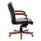 Фото № 8 Кресло руководителя Бюрократ T-9927WALNUT-LOW/BL низкая спинка черный кожа крестовина дерево