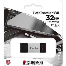 Фото Флеш Диск Kingston 32Gb DataTraveler 80 DT80/32GB USB3.0 черный. Интернет-магазин Vseinet.ru Пенза