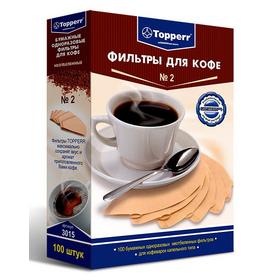 Фото Фильтры для кофе для кофеварок Topper №2 неотбеленные 1x2 (упак.:100шт). Интернет-магазин Vseinet.ru Пенза