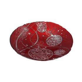 Фото Блюдо "новогодние шары" 30 см красное () арт.17124/R. Интернет-магазин Vseinet.ru Пенза