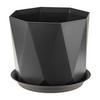 Фото Кашпо ПРИЗМА D130мм 1л с поддоном Графитовый М3137. Интернет-магазин Vseinet.ru Пенза
