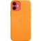 Фото № 3 Чехол (клип-кейс) Apple для Apple iPhone 12 mini Leather Case with MagSafe золотой апельсин (MHK63ZE/A)