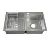Фото FABIA PROFI 78433 Мойка врезная ДВОЙНАЯ 78х43см толщина 3,0х0,8мм, глубина 200 мм+большой сифон с переливом+корзина. Интернет-магазин Vseinet.ru Пенза