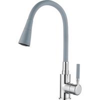 Фото Смеситель Кухня LEDEME с силиконовым изливом МАКСИ (серый/хром) L4199-9. Интернет-магазин Vseinet.ru Пенза