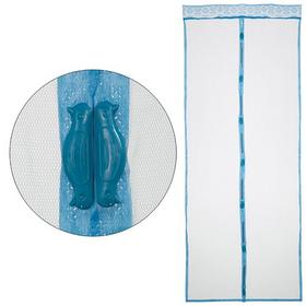 Фото Сетка антимоскитная "Капутомоскито" с утяжелителями на магнитах "Птички" голубой арт.009165. Интернет-магазин Vseinet.ru Пенза