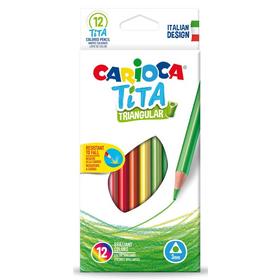 Фото Упаковка карандашей цветных CARIOCA TITA 42786, трехгранные, пластик, 12 цв., коробка европодвес. Интернет-магазин Vseinet.ru Пенза
