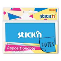 Фото Блок самоклеящийся бумажный Stick`n 27081 76x126мм 80лист. 70г/м2 синий неон 1цв.в упак.. Интернет-магазин Vseinet.ru Пенза