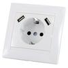 Фото Розетка 2П+З 16А 250В + 2 USB порта 2,1А 5В белая "Лама" TDM (SQ1815-0042). Интернет-магазин Vseinet.ru Пенза