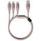 Фото № 1 Кабель XIAOMI Solove, USB A(m), Lightning (m), micro USB B (m), USB Type-C (m), 1.2м, розовый [dw2 pink]