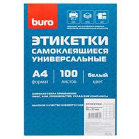 Фото Этикетки Buro A4 70x37мм 24шт на листе/100л./белый матовое самоклей. универсальная. Интернет-магазин Vseinet.ru Пенза