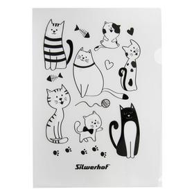 Фото Папка-уголок Silwerhof Cats 255168 гладкий A4 пластик ассорти. Интернет-магазин Vseinet.ru Пенза
