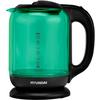 Фото Электрочайник Hyundai HYK-G2807, черный с бирюзовым. Интернет-магазин Vseinet.ru Пенза