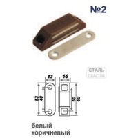 Защелка магнитная №2 (58мм) (белая) арт.9492 Нора-М. Интернет-магазин Vseinet.ru Пенза