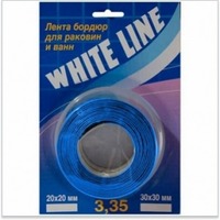Лента бордюрная, 20мм-20мм 3.35метра, голубая гермет WHITE LINE. Интернет-магазин Vseinet.ru Пенза